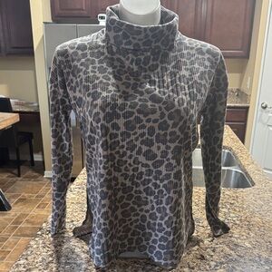 BKE Animal Print Turtleneck Blouse